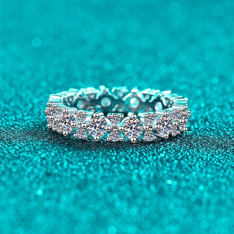 S925Sterling Silver Full Moissanite Rings