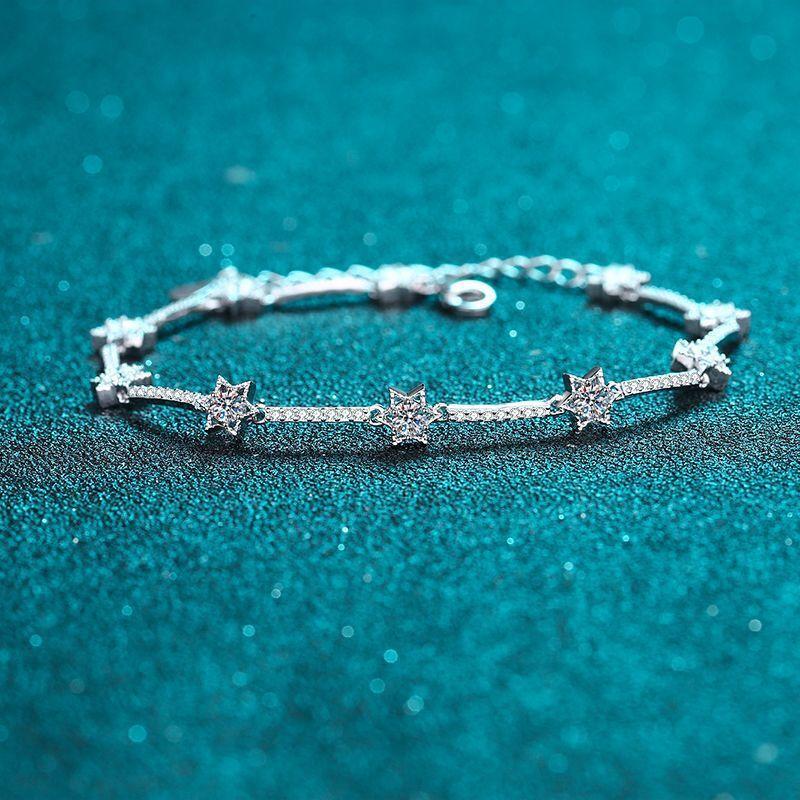 S925Silver Women's Band Micro-Inlaid Moissanite Bracelet
