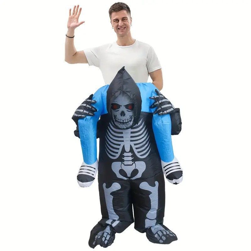 Halloween Inflatable Skeleton Rider Cosplay Costume
