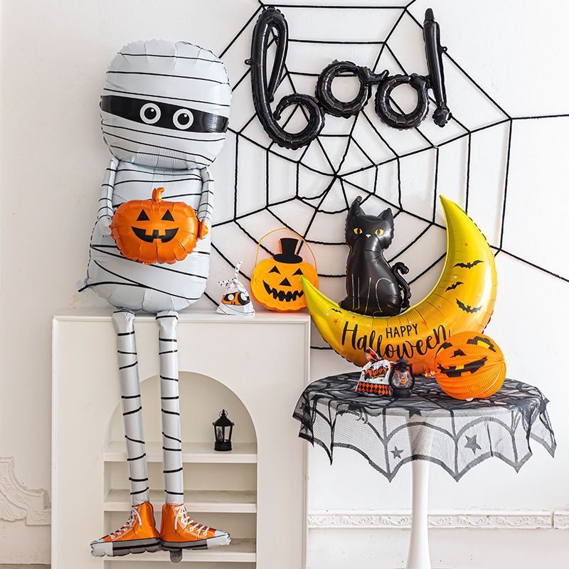 Halloween Large Standing Skeleton Pumpkin Mummy Balloon