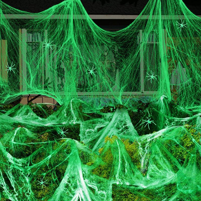 Halloween Glowing Spider Web Cotton Haunted House Decor